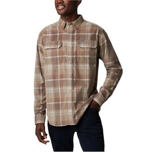 Columbia Men's Plaid Casual Button Down Shirt - Brown and Tan